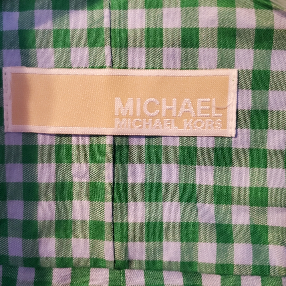 👔 Michael Kors Green & White Gingham Shirt - Picture 2 of 9